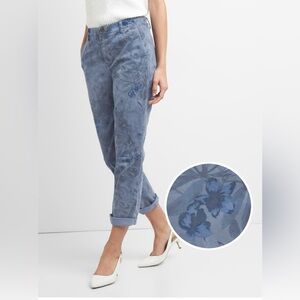 GAP Blue Floral Cropped Pants